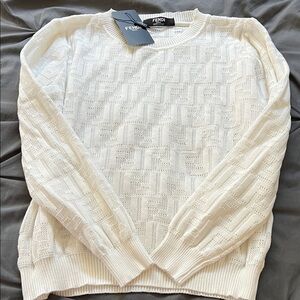 Fendi Ivory Textured Knit Pullover